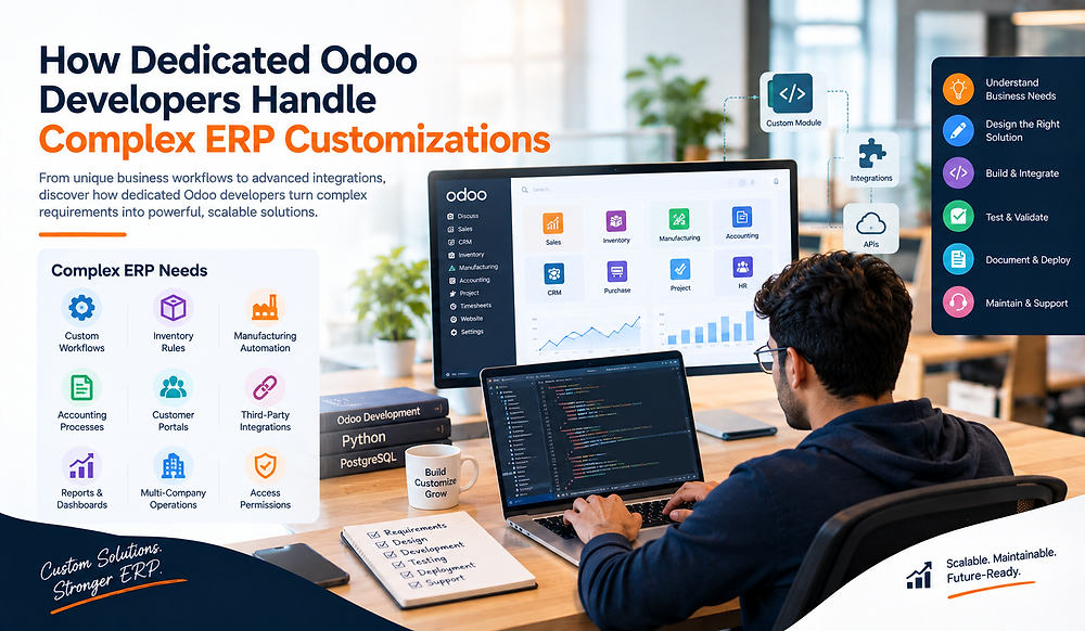 How Hire Dedicated Odoo Developers Handle Complex ERP Customizations